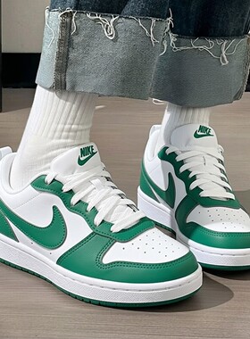 Nike耐克鞋子简版空军一号女鞋潮流绿色板鞋新款皮面运动鞋休闲鞋