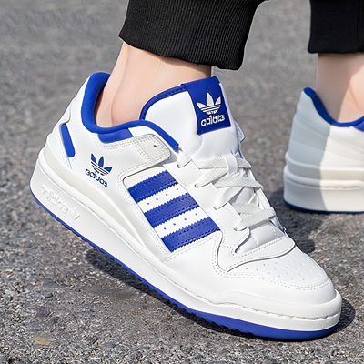 三叶草男鞋女鞋白蓝色休闲板鞋