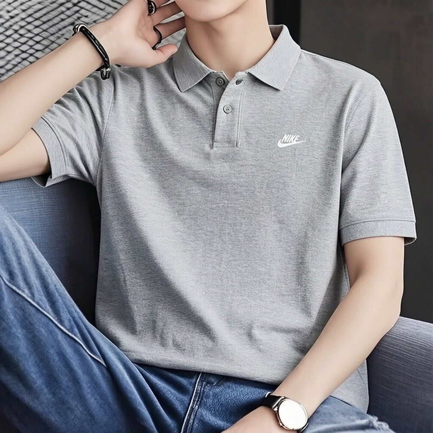 Nike耐克夏季新款POLO衫男子刺绣标T恤纯棉翻领短袖运动装FN3895图片