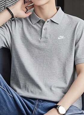 Nike耐克夏季新款POLO衫男子刺绣标T恤纯棉翻领短袖运动装FN3895