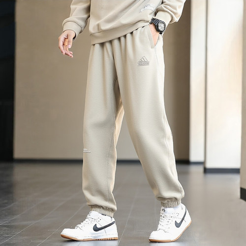 阿迪达斯运动裤男春季新款休闲针织长裤篮球宽松棉质美式男束脚裤