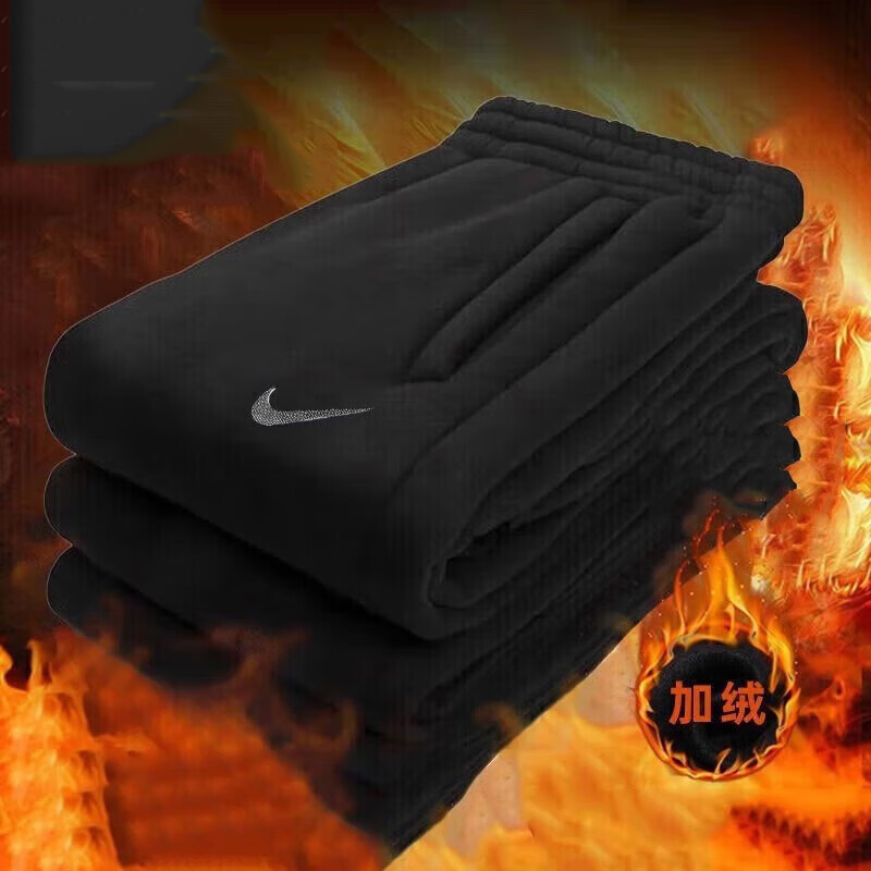 耐克裤子加绒厚款长裤保暖运动裤Nike冬季新款跑步健身男裤直筒裤