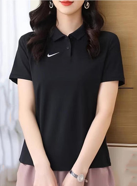 冰丝polo衫耐克正品商务女黑色运动透气NikeT恤冰感速干翻领短袖