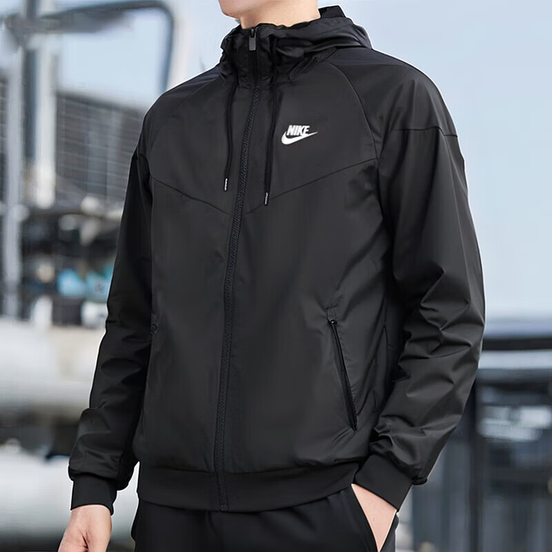 Nike耐克男外套防风服冲锋衣训练跑步休闲连帽梭织夹克外套727325