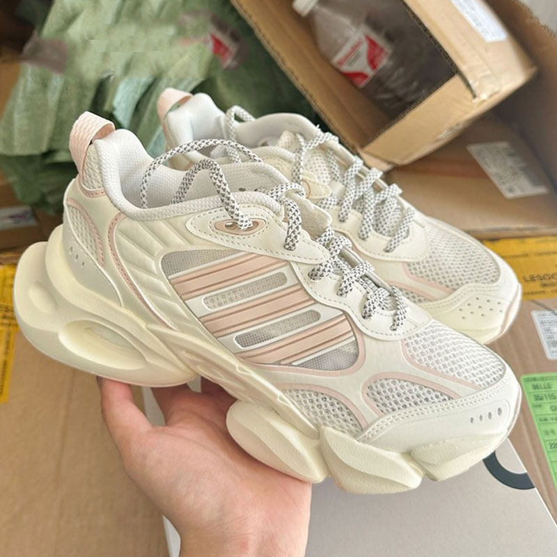 阿迪达斯女鞋夏季新款透气复古老爹鞋增高缓震网面清风运动跑步鞋