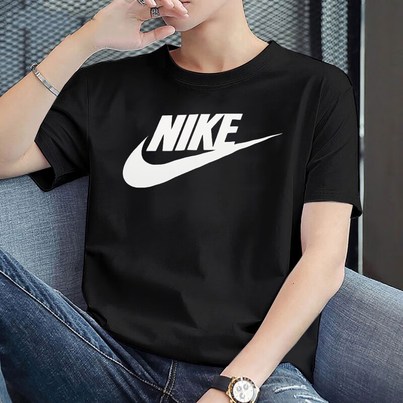 耐克短袖男女黑色纯棉情侣装运动服透气半袖跑步上衣训练跑步T恤