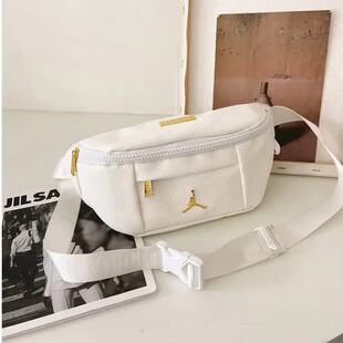 Air Jordan AJ 耐克男女同款蛇纹金属飞人Logo单肩斜跨包腰包胸包