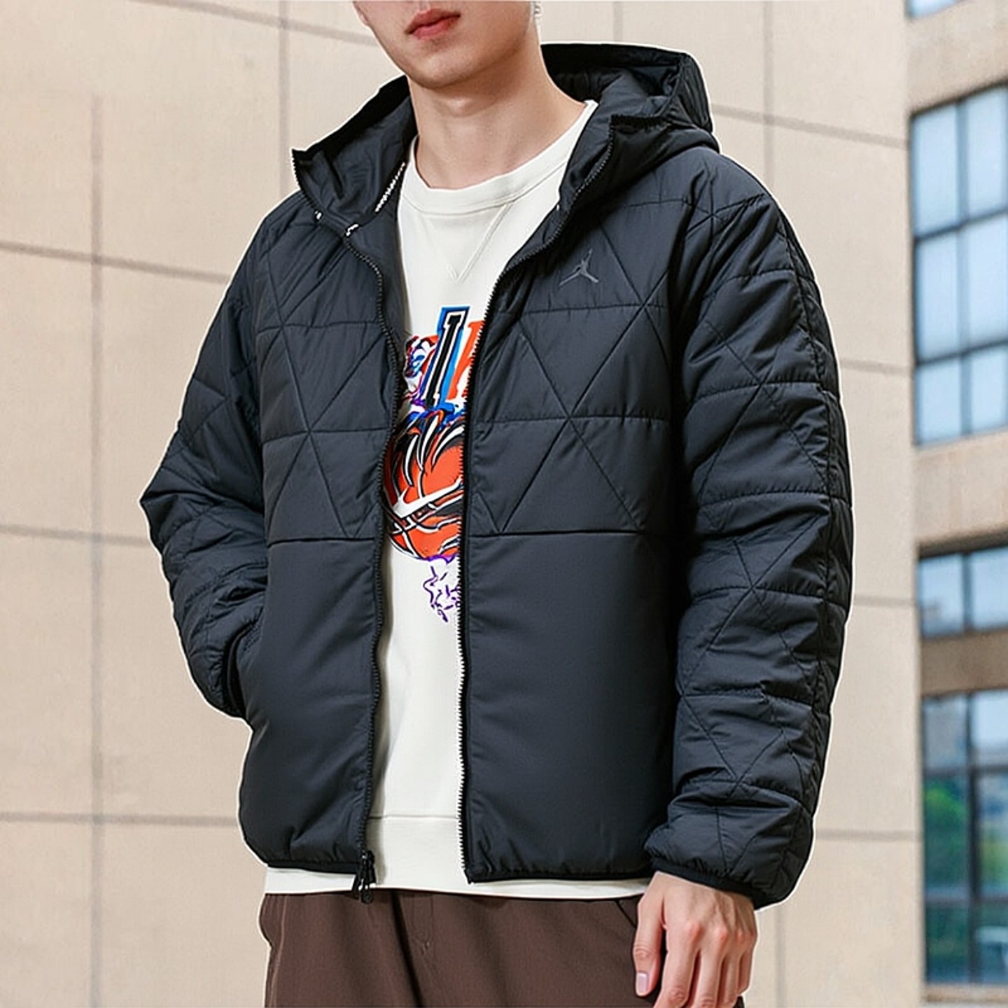 Jordan乔丹冬季新款篮球运动服厚款AJ棉服男子连帽外套休闲款夹克,运动服/休闲服装,运动棉衣,淘宝优惠券,粉丝福利购,淘宝优惠卷