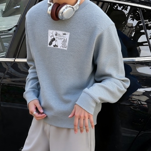 灰色加绒卫衣Nike耐克正品圆领上衣新款运动服男子厚款外套HV1245