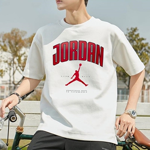 JORDAN乔丹篮球T恤男子AJ运动服纯棉跑步短袖2025夏季新款上衣潮