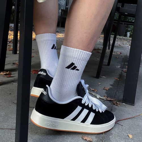 阿迪达斯板鞋男女鞋秋季新款百搭GRAND COURT BASE 00s网球IH6184