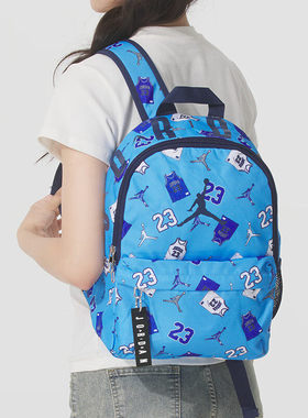 Jordan蓝色双肩包儿童书包耐克正品aj可爱童包男女旅行包运动背包