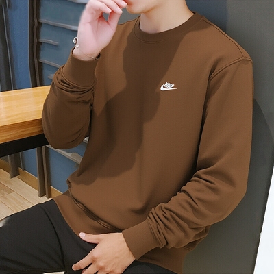 耐克卡其色运动卫衣套头衫