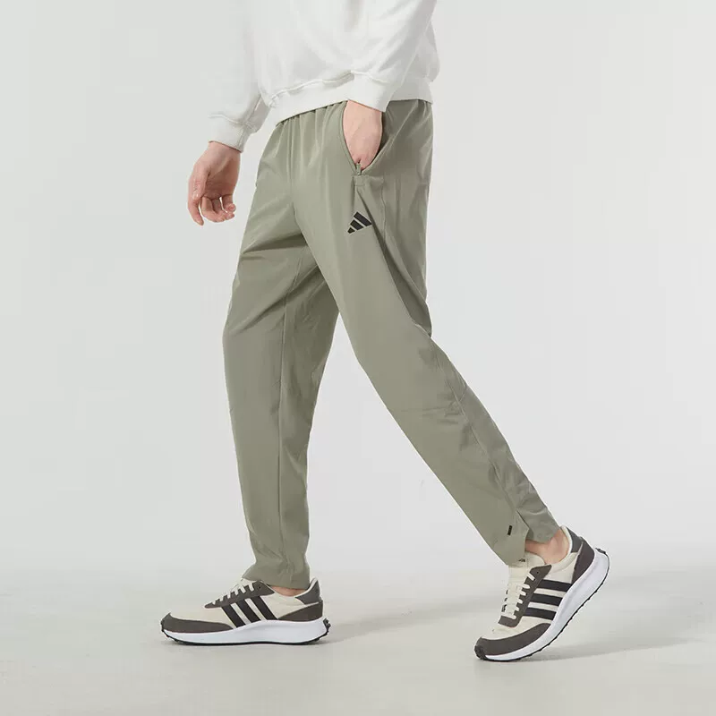 Adidas, весенние спортивные тонкие дышащие зелёные брюки для спортзала, для тренировки, для бега