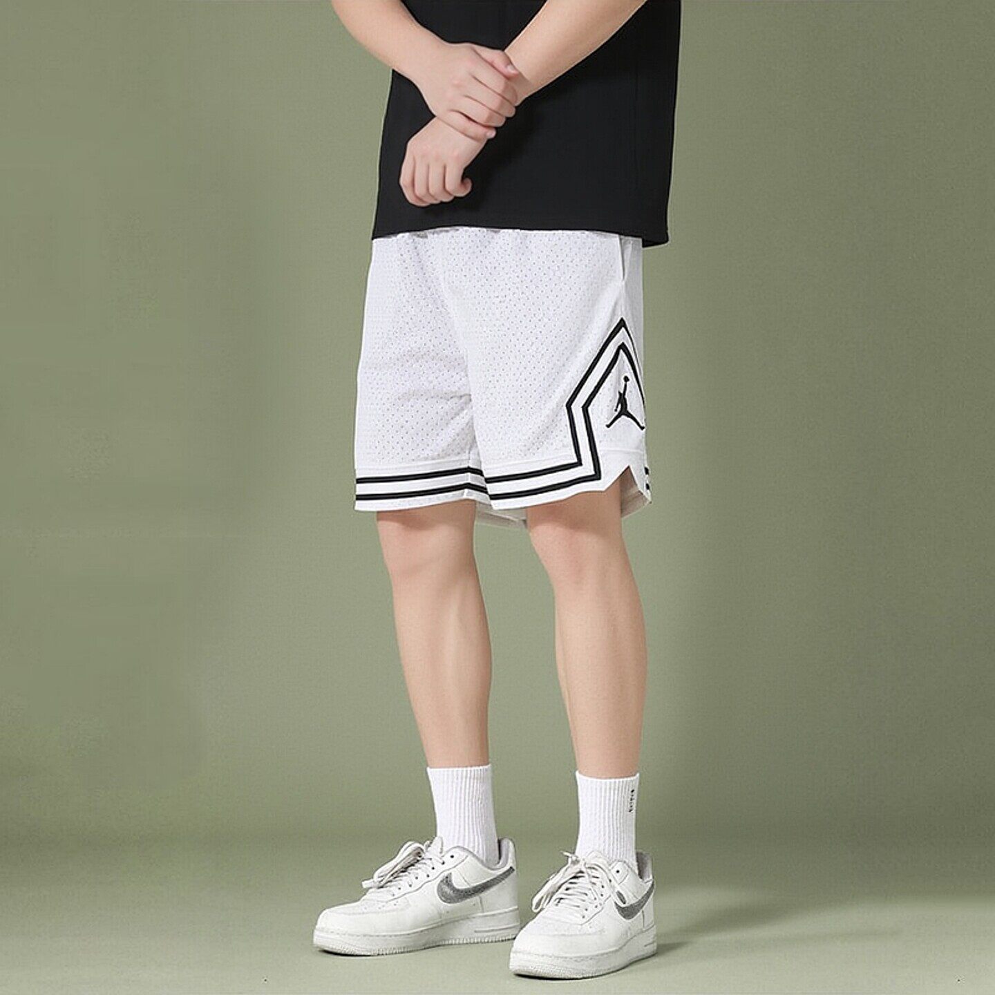 Jordan乔丹速干篮球短裤AJ冰丝运动裤速干健身男裤透气网眼五分裤