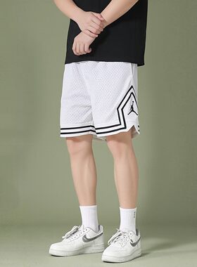 Jordan乔丹速干篮球短裤AJ冰丝运动裤速干健身男裤透气网眼五分裤