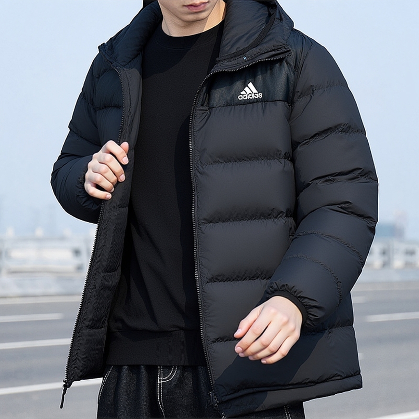阿迪达斯外套男冬季新款羽绒服男士加厚保暖防风连帽棉衣羽绒棉袄