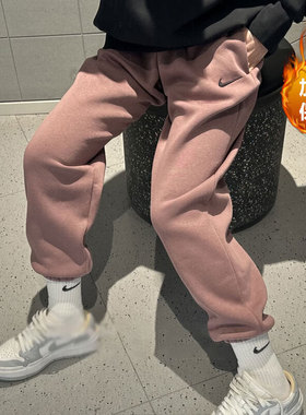 耐克官网加绒女裤束脚卡其宽松保暖裤防风训练正品运动长裤DQ5888