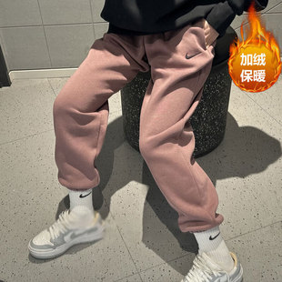 女裤耐克加绒束脚卡其宽松保暖裤防风训练正品运动长裤DQ5888