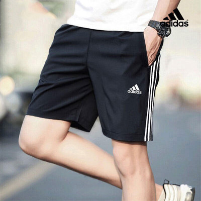 阿迪达斯短裤男夏季新款速干梭织运动跑步三条杠运动五分裤IC1484