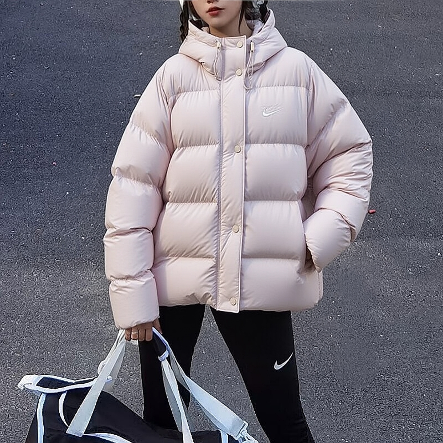 耐克官方正品粉色羽绒服女子外套