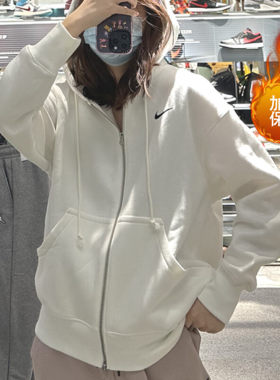 Nike耐克新款加绒外套厚款女装保暖休闲上衣防风宽松运动装DQ5759