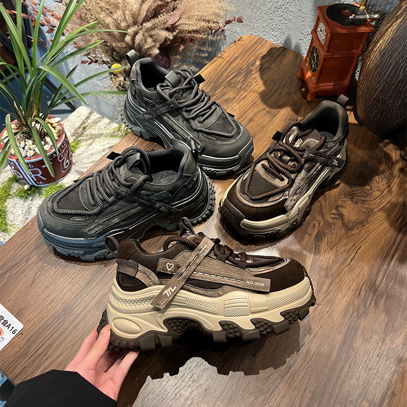 吸膜底老爹鞋女款潮酷2026春季新款厚底女鞋复古系带运动鞋子,女鞋,时尚休闲鞋,淘宝优惠券,粉丝福利购,淘宝优惠卷