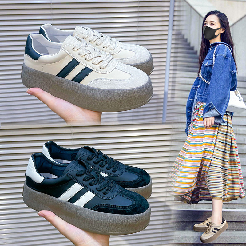 真皮德训鞋女2026春季新款休闲平底鞋运动小白鞋女时尚百搭女鞋潮,女鞋,时尚休闲鞋,淘宝优惠券,粉丝福利购,淘宝优惠卷