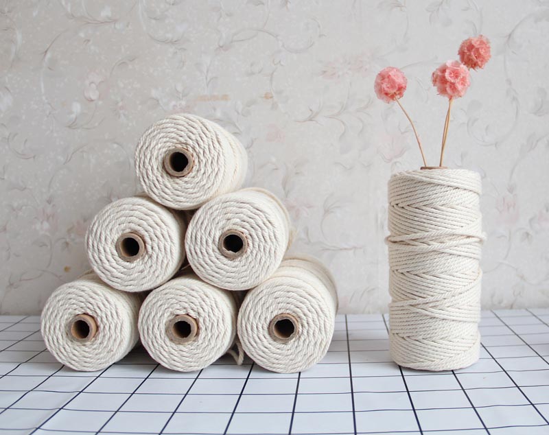 手工编织棉绳棉线macrame挂毯优质3毫米棉绳创意手工diy棉绳教程