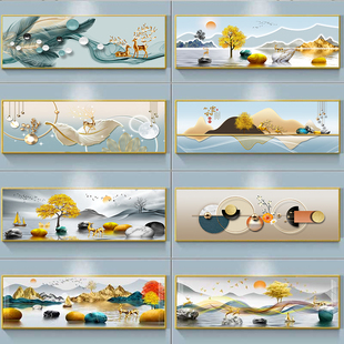 现代简约卧室床头背景墙装饰画主卧温馨房间壁画酒店宾馆客厅挂画