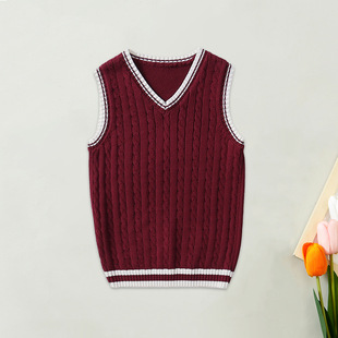 儿童童装小学生校服毛衣背心学院针织线衫坎肩马甲幼儿园园服纯棉