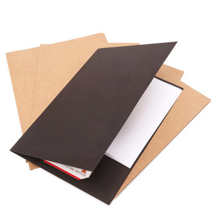 50个牛皮纸文件夹对折环保A4单插袋文件套纸质档案定制文件夹
