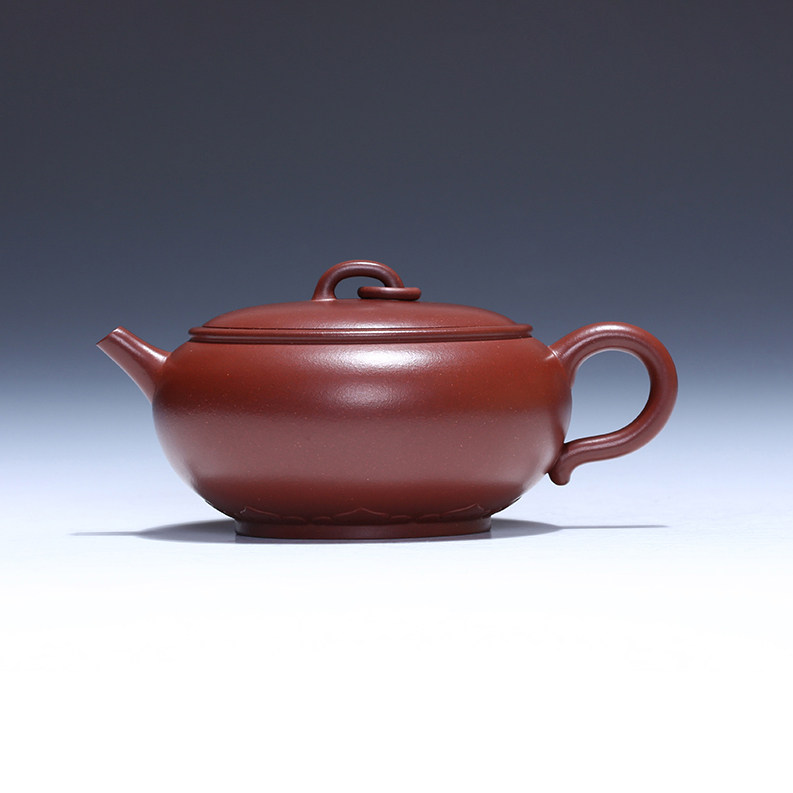 宜兴紫砂茶壶 全纯手工茶具  王红娟 原矿朱泥大红袍 玉环扁珠壶