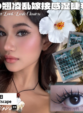 【棕榈假日】新品度假风欧美款凌乱辣妹氛围感上镜单簇假睫毛