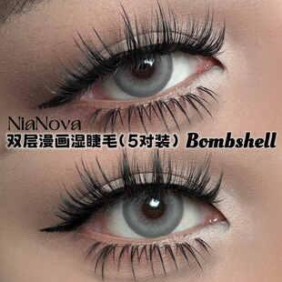 野生感双层漫画湿睫毛辣妹多层次上镜整条假睫毛 Bombshell