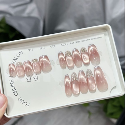 手工穿戴甲腮红光疗显白气质美甲