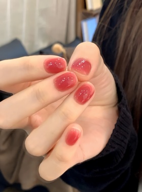 纯手工穿戴甲显白简约高级感美甲