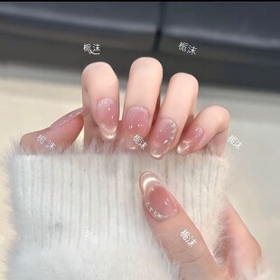 手工定制美甲拆卸穿戴甲显白气质高定设计师秋冬款 落日情书