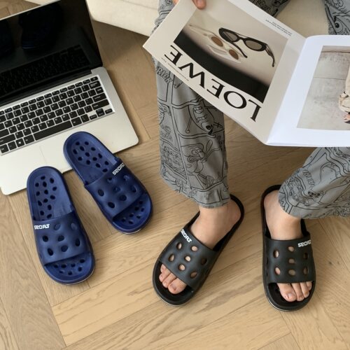 新款漏水拖鞋男士防滑踩屎感