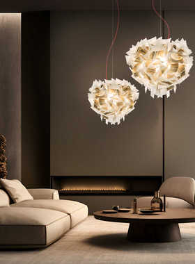 现货意大利Slamp Veli Aurea吊灯 欧式轻奢金色叶片客厅餐厅卧室