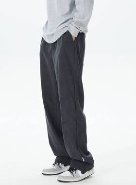 秋冬加长版运动裤男115cm高个子宽松抽绳收口休闲裤灯芯绒加绒厚