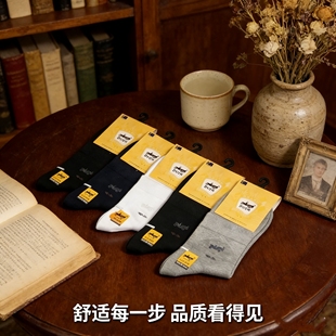 老爷车夏季男士纯棉中筒商务长袜 防臭吸汗船袜 薄款透气运动袜