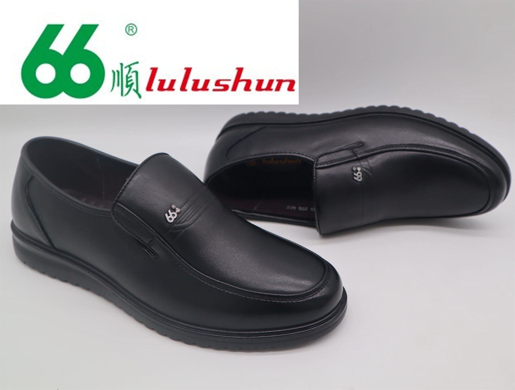 66顺男鞋2022新款真皮商务休闲软底春秋爸爸皮鞋男单鞋陆陆顺