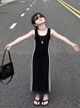 夏季女童复古V领针织牛仔套装