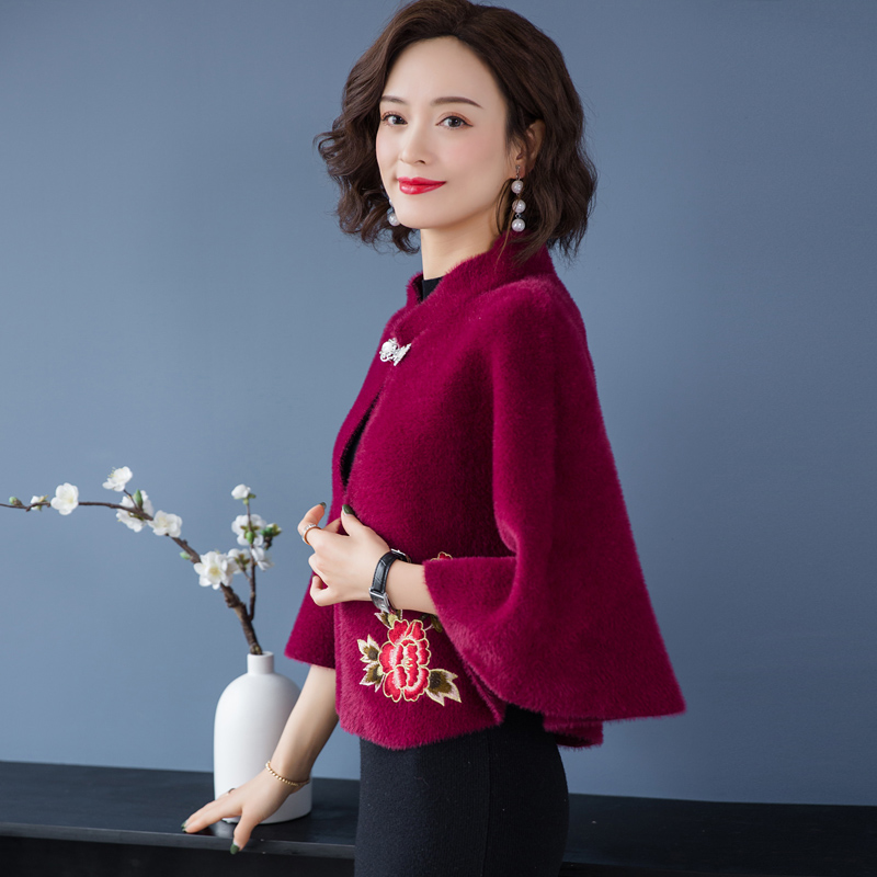 配旗袍外搭刺绣斗篷婚礼小坎肩