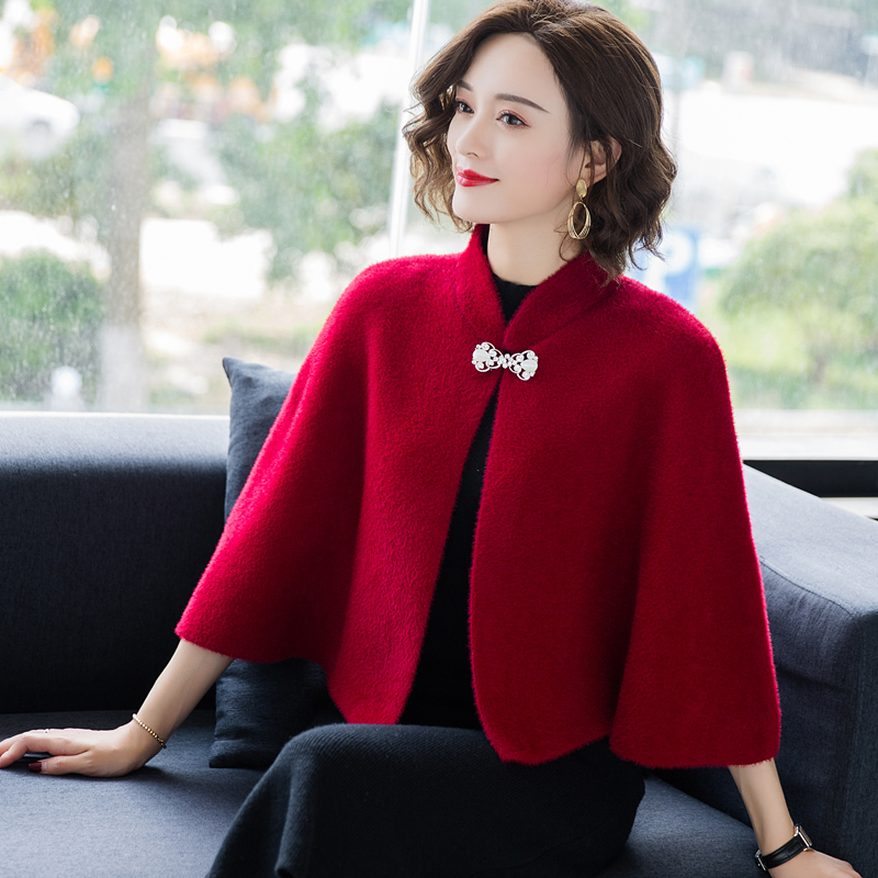 时尚中国风显年轻洋气水貂绒披肩