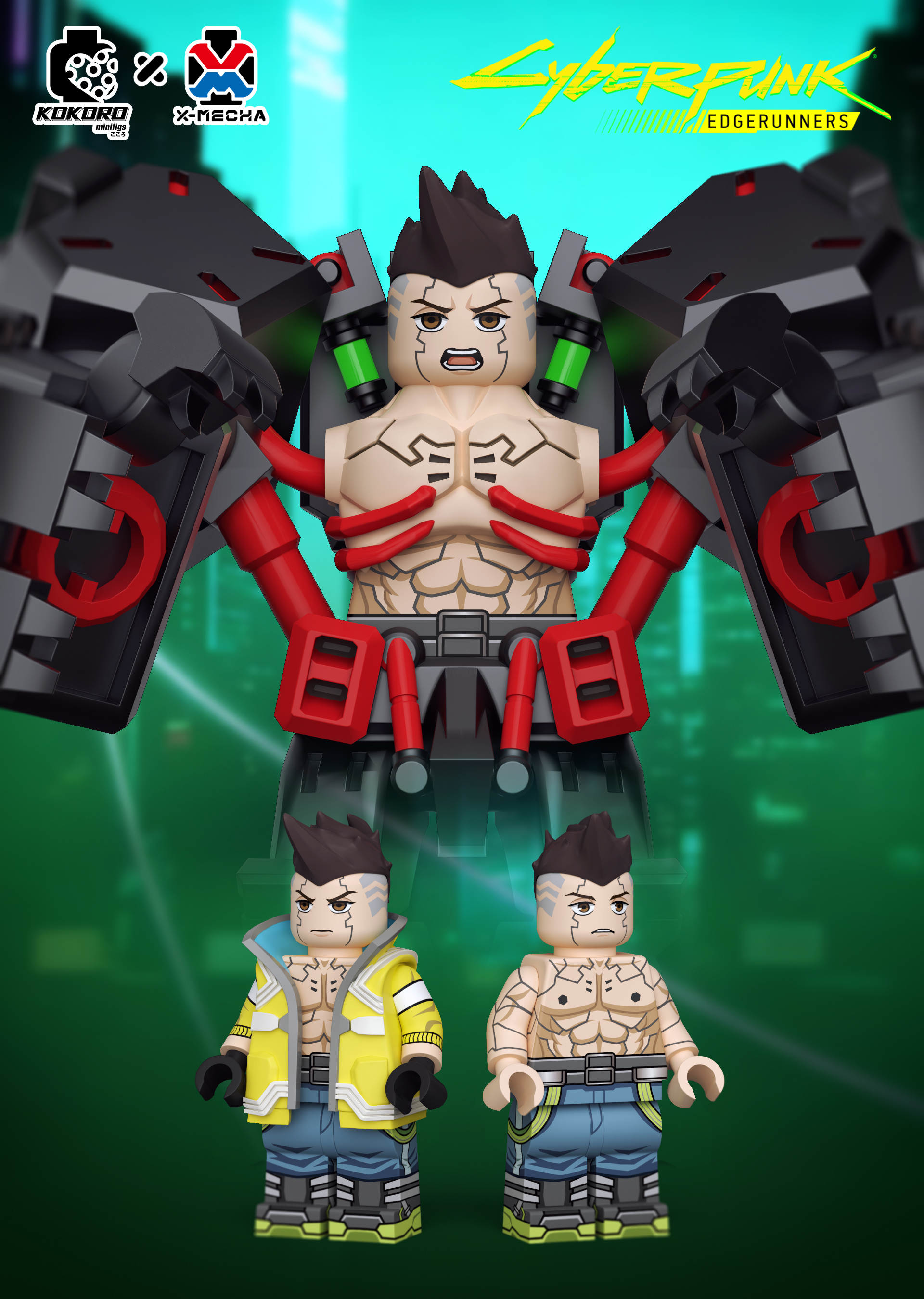 预|售 第三方 KOKORO心动牌 赛博朋克2077 大卫  拼插积木 玩具