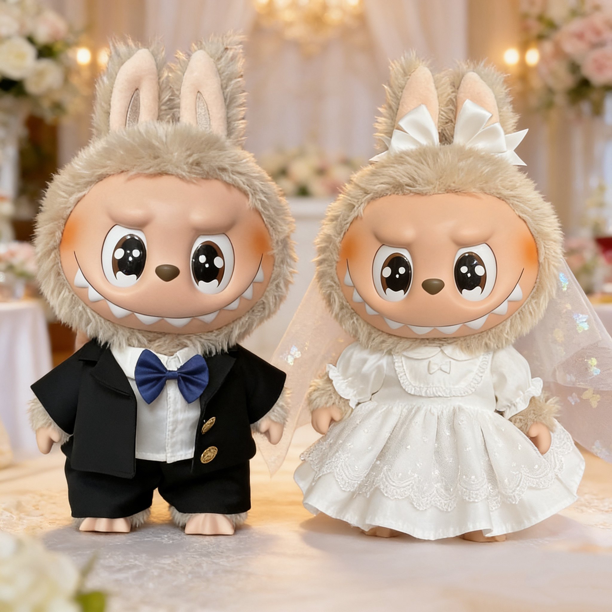 Labubu婚纱西装压床娃娃娃衣服40cm大娃38cm拉布布着替套装搪胶,模玩/动漫/周边/娃圈三坑/桌游,棉花娃娃/毛绒玩具娃衣,淘宝优惠券,粉丝福利购,淘宝优惠卷