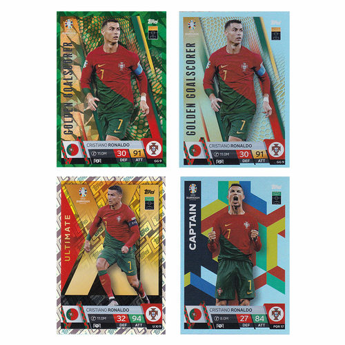 球星卡 C罗 绿碎冰折 银折 2024欧洲杯 Topps match游戏版 葡萄牙