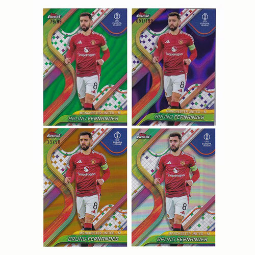 球星卡 布鲁诺 B费 99编紫折 2024-25 topps finest 曼联队长